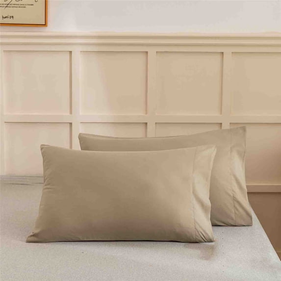 Cooling Body Pillowcase, Usupdd Breathable Velvet Soft Full-Length Pillowcase for Hot Sleepers Night Sweats, 20x35 Inch King Size Pillow Cover Set 2-Pack for All Seasons Bedroom, Khaki