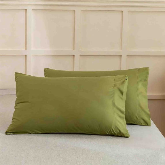 Cooling Body Pillowcase, Usupdd Breathable Velvet Soft Full-Length Pillowcase for Hot Sleepers Night Sweats, 20x35 Inch King Size Pillow Cover Set 2-Pack for All Seasons Bedroom, Green