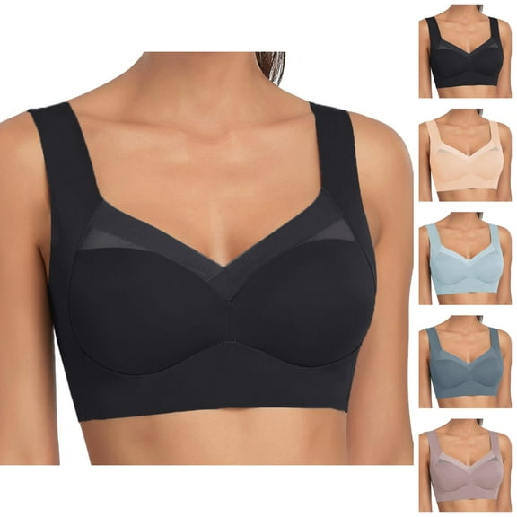 Cooling Bras for Women Seamless Wide Strap Wireless Lightweight Push Up Lifting Bralettes Everyday Bra