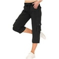 thumbnail image 1 of Cooling Cargo Capris for Women Outdoor Travel Pant Stretch Fit Utility Drawstring Cropped Pants for Camping Wear, 1 of 7