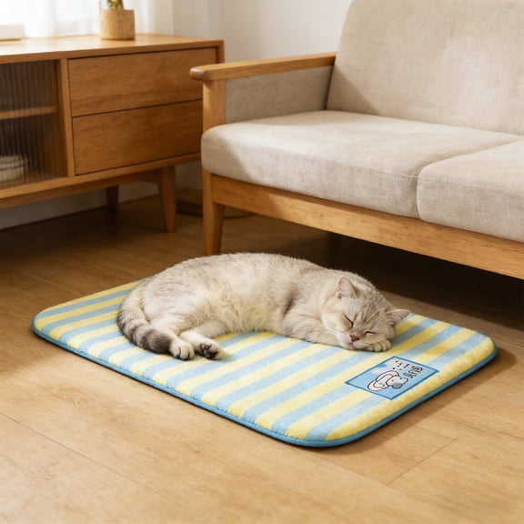 Cooling Cat Bed,Shaped Sofa Design, Breathable Summer Mat for Kittens & Cats, Machine-Washable Cushion Calming Bed for Small Pets