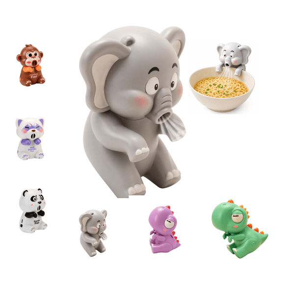 Cooling Clip-On Mini Fan for Cup & Bowl, Multi-Style Cartoon Animal Plastic Mini Clip Fan, USB Rechargeable Fast Wind Drink Cooling Fan for Hot Soup Coffee (Elephant)