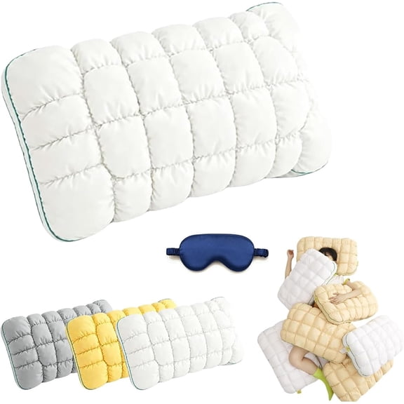 Cooling Cloud Loft Pillow, Quilted Breathable Soft Pillow for Side, Back & Stomach Sleepers, Washable High-Resilience Support Pillow for Adults