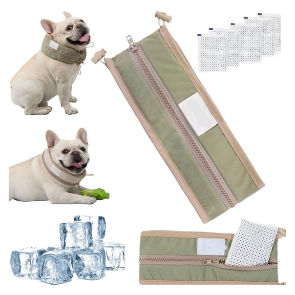 Cooling Collar,Instant Cooling Ice Bandana,Breathable Ice Collar Scarf for Medium and Large Puppies