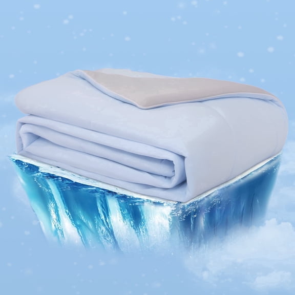 Cooling Comforter 90X 90 Inch for Queen Size Double Sided Cold Cooling Blanket for Hot Sleepers Night Sweats,Q-Max >0.4 Lightweight Soft Breathable Smooth Summer Comforter Blanket