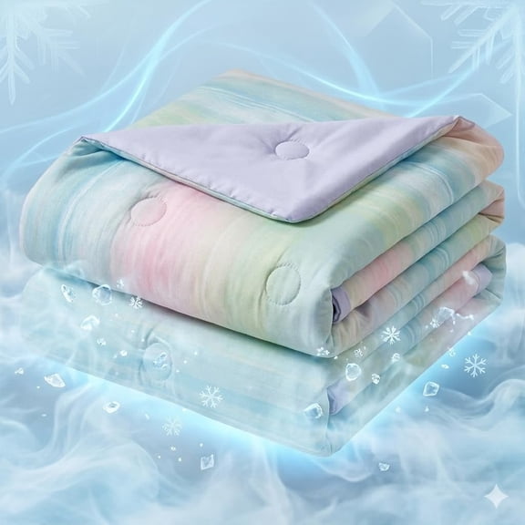 Cooling Comforter Blanket for Hot Sleepers, Double-Sided Cold Summer Quilt, Ultra-Soft & Breathable Bedding for Night Sweats (Red, XL(70"x86"))
