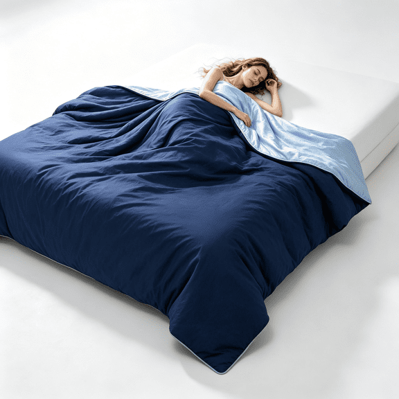 Cooling Comforter, Cooling Blanket for Hot Sleepers, Q-Max 0.45 Reversible Summer Comforter, Lightweight Breathable Bedding for Warm Nights & Night Sweats
