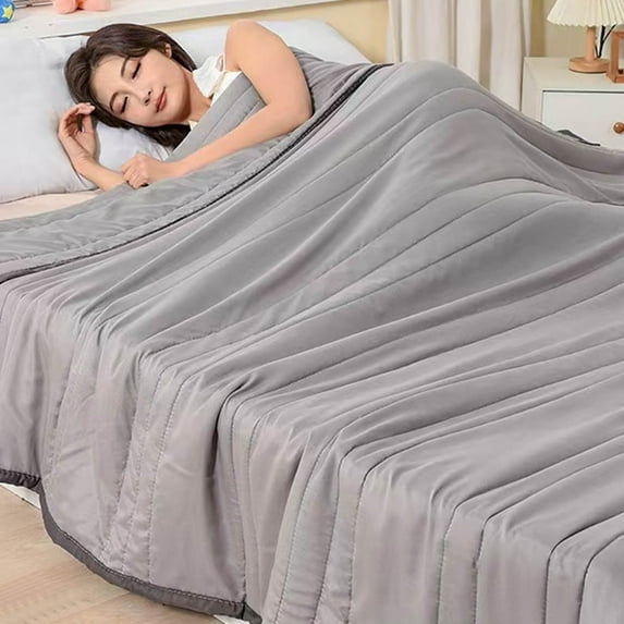 Cooling Comforter Double Side Cooling Quilt, Summer Cooler Quilt For Hot Sleepers And Night Sweats Cooler Comforter Cold Effect Blanket Cooler Fiber Ice Blanket For All-Season Lightweight