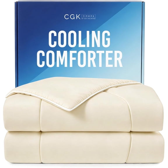 Cooling Comforter Full Queen Size 90x90 Inches Off White