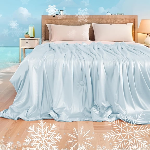 Cooling Comforter Full XL 78x87 Inches Light Blue