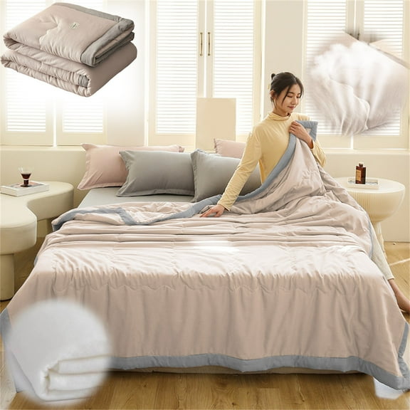 Cooling Comforter-GentleSoft Moisture Wicking Cooling Blanket for Hot Sleepers，Breathable Lightweight Duvet Insert，Dual-Sided Summer Blanket(B,59*78.7Inch)