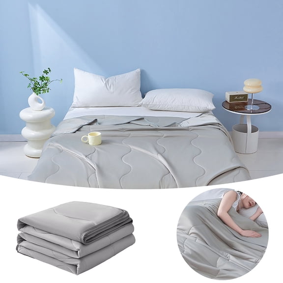 Cooling Comforter for Hot Sleepers&Night Sweats,Breathable Summer Comforter Quilt Lightweight Silky Smooth All Season Bedding,Soft Breathable Smooth Comfort(21.65*13.78Inch)