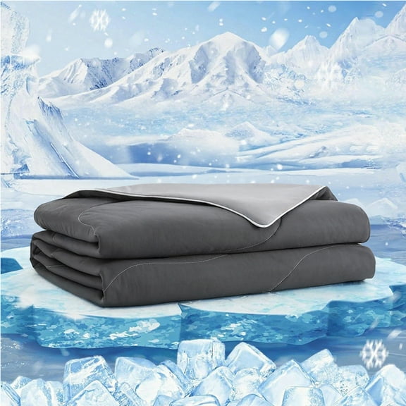 Cooling Comforter for Hot Sleepers and Night Sweats King Size Double Sided Cooling Blanket Q-Max 0.45 Breathable Summer Cold Comforter for Bed, 90" x 108"