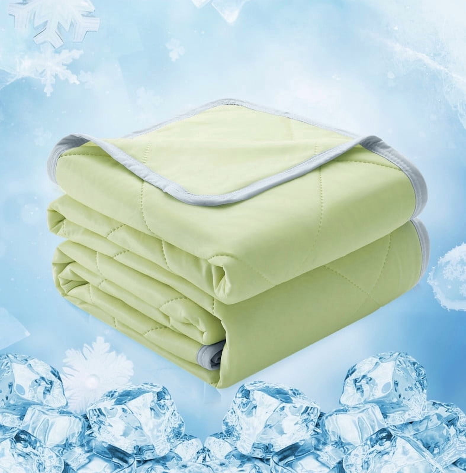 Cooling Comforter King Size, Double-Sided Cooling Tech Fabric Blanket for Hot Sleepers and Night Sweats, All-Season Breathable Lightweight Comforter, Apple Green