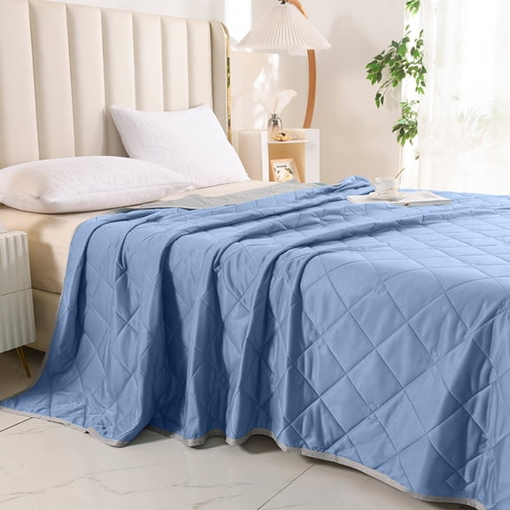 Cooling Comforter King Size, Summer Comforter for All Season Lightweight Comforter for Hot Sleepers and Night Sweats, Thin Machine Washable Comforter (43.3"x59", Blue)