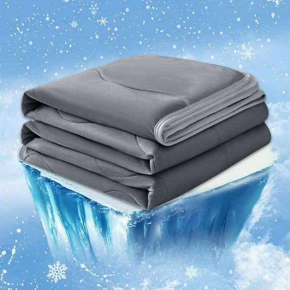 Cooling Comforter Queen Cozival Queen Size Cooling Comforter (150X200Cm) - Night Blue Sweat-Wicking Blanket for Hot Sleepers, Breathable Lightweight Summer Bedding, Breathable Summer Blanket, A