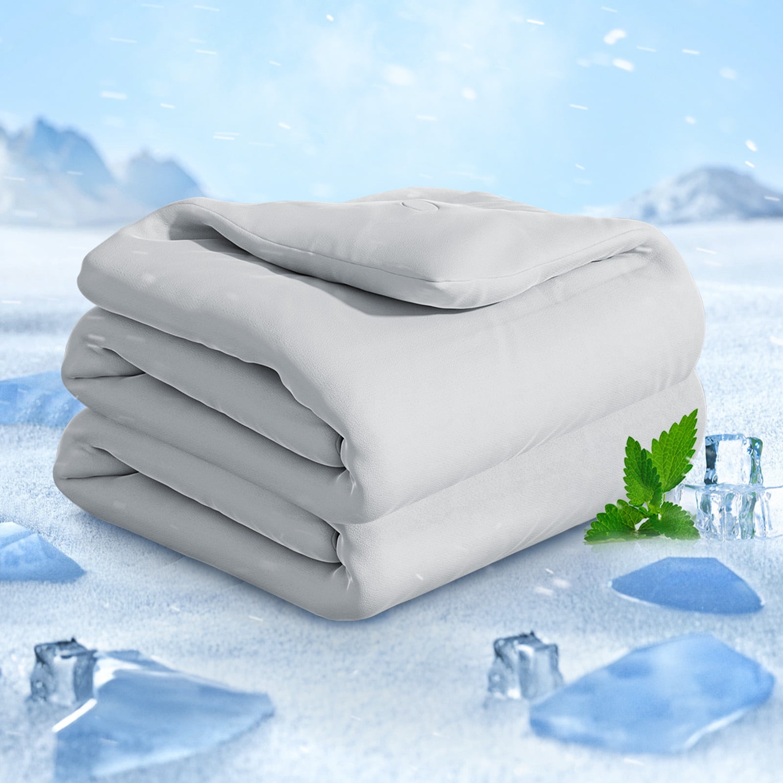 ELNIDO QUEEN Cooling Blanket For Hot Sleepers - Summer Lightweight Comforter, Night Sweats Relief, Grey 90x90 - View #8