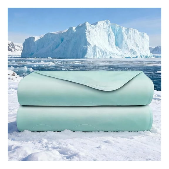 Cooling Comforter Queen Size, Cooling Blanket for Hot , Breathable Ice Blanket Q-Max > 0.4, All-Season Lightweight Bedding Comforter for Night Sweats (Green, Queen90*90)