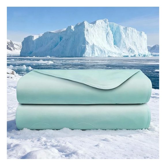 Cooling Comforter Queen Size, Cooling Blanket for Hot Sleepers, Breathable Ice Blanket Q-Max > 0.4, All-Season Lightweight Bedding Comforter for Night Sweats (Green, Queen90*90)