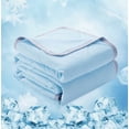 thumbnail image 1 of Cooling Comforter Queen Size, Double-Sided Cooling Tech Fabric Blanket for Hot Sleepers and Night Sweats, All-Season Breathable Lightweight Comforter, Light Blue, 1 of 8