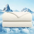 thumbnail image 1 of Cooling Comforter Queen Size, Cooling Blankets for Hot Sleepers and Night Sweats, Double Sided Cool Q-Max>0.45, Lightweight and Breathable Absorb Heat Soft Summer Ice Blanket 90"×90" Inches, Ivory, 1 of 13