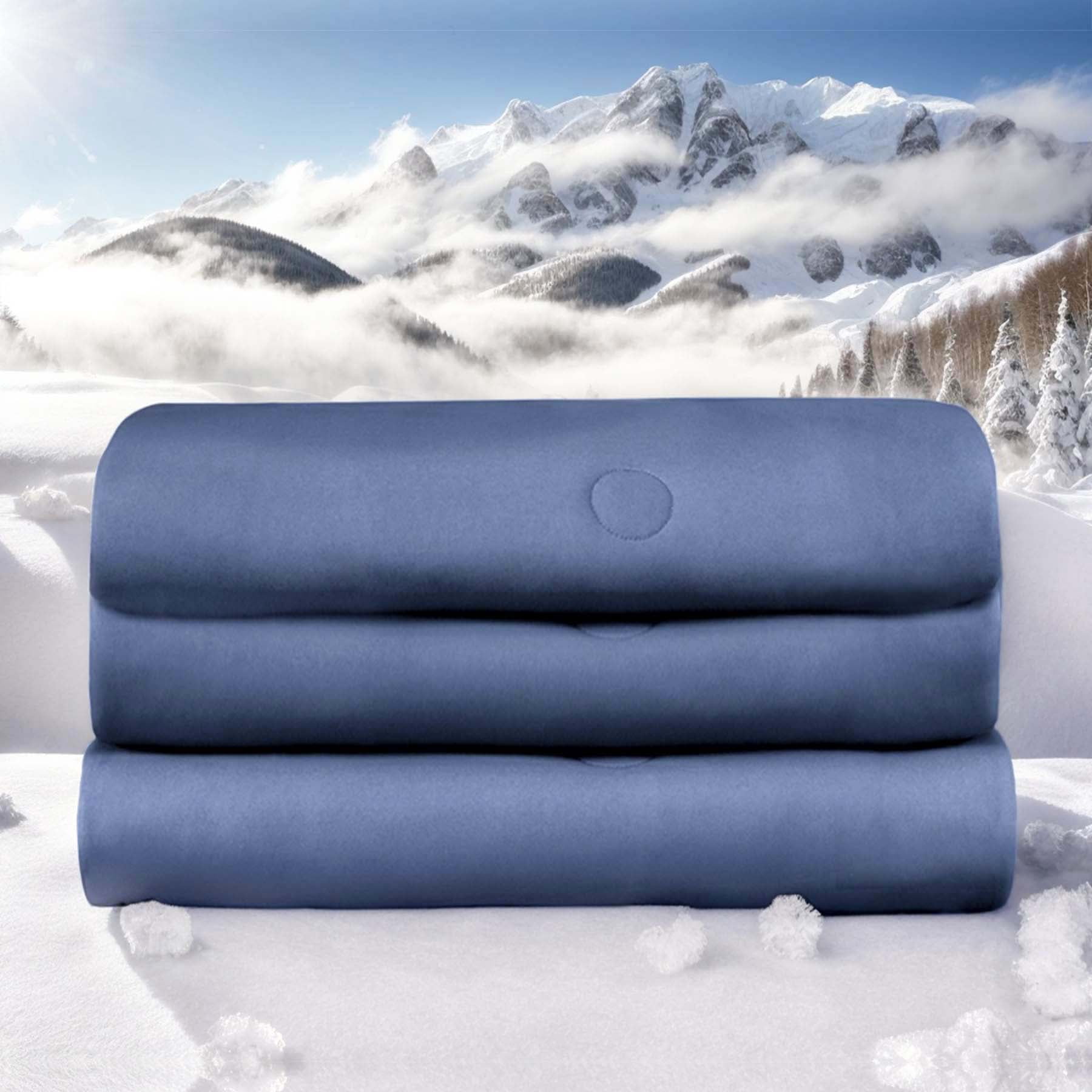 Cooling Comforter Queen Size, Cooling Blankets for Hot Sleepers and Night Sweats,TENCEL™ Lyocell Summer Comforter Blue