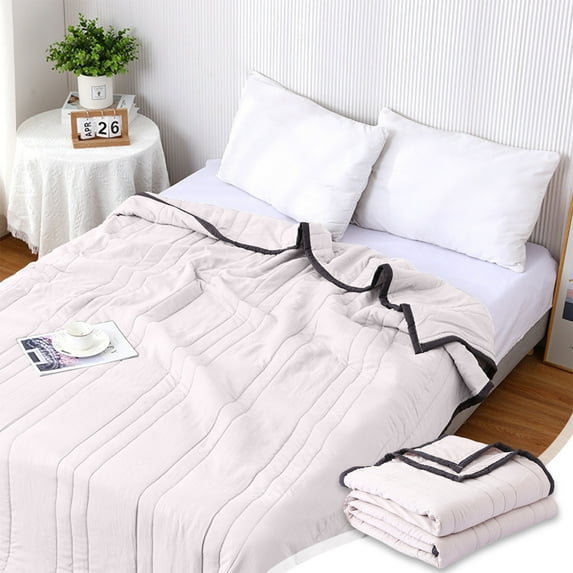 Cooling Comforter Queen Size,Soft Bed Summer Quilt for Hot Sleepers and Night Sweats,Breathable Soft Lightweight Silk Smooth
