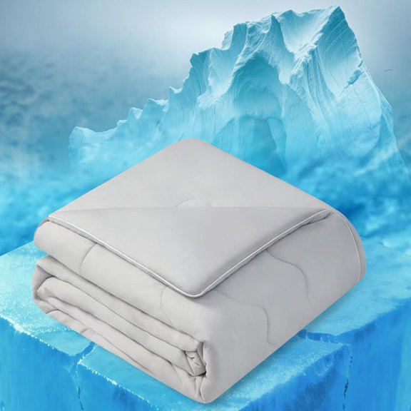 Cooling Comforter Size, Cooling Blanket for Hot Sleepers & Night Sweats, Arc-Chill Q-Max > 0.5 Breathable Ice Blanket, Soft Lightweight Cold Comforter for Sleeping