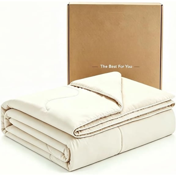Cooling Comforter  Size, Lyocell Summer Blanket for Hot Sleepers & Night Sweats, Breathable  Fiber Filled Lightweight Duvet, Silky Soft -Wicking Bedding