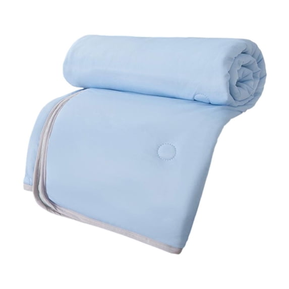 Cooling Comforter Twin Size, Cool Sleeping Skinfriendly Washable Summer Blanket for Night Sweats Hot Sleeper Blue
