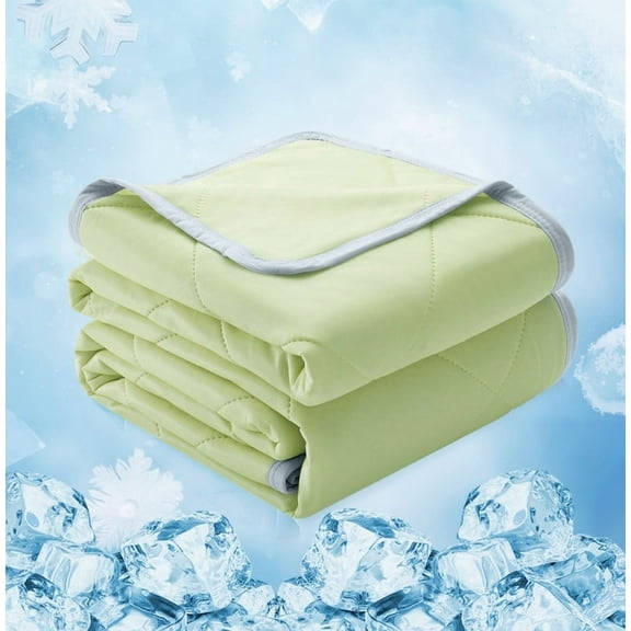Cooling Comforter Twin Size, Double-Sided Cooling Tech Fabric Blanket for Hot Sleepers and Night Sweats, All-Season Breathable Lightweight Comforter, Apple Green