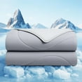 thumbnail image 1 of Cooling Comforter Twin Size, Cooling Blankets for Hot Sleepers and Night Sweats, Double Sided Cool Q-Max>0.45, Lightweight and Breathable Absorb Heat Soft Summer Ice Blanket 68"×90" Inches, Gray, 1 of 7