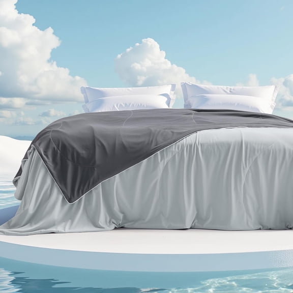 Cooling Comforter for Hot Sleepers King Size 108x90 Inches Grey