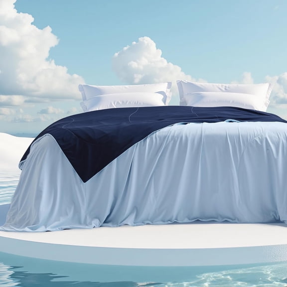 Cooling Comforter for Hot Sleepers King Size Blue 108x90 Inches