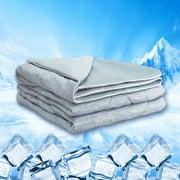 Cooling Comforters Twin Size for Night Sweates Hot Sleepers Hot Flashes - MH MYLUNE HOME Arc-Chill Double Sided Summer Comforter for Bed Couch, Machine Washable, Gray 59"x79"