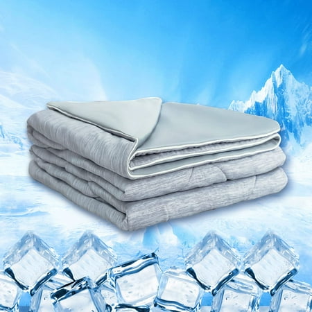 Cooling Comforters Twin Size for Night Sweates Hot Sleepers Hot Flashes - MH MYLUNE HOME Arc-Chill Double Sided Summer Comforter for Bed Couch, Machine Washable, Gray 59"x79"