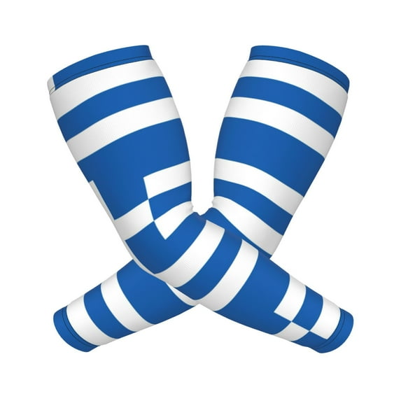 Cooling Compression Arm Sleeves Flag Of Greece Sun Protection Sport Arm Sleeves For Men Women Baseball Basketball Running