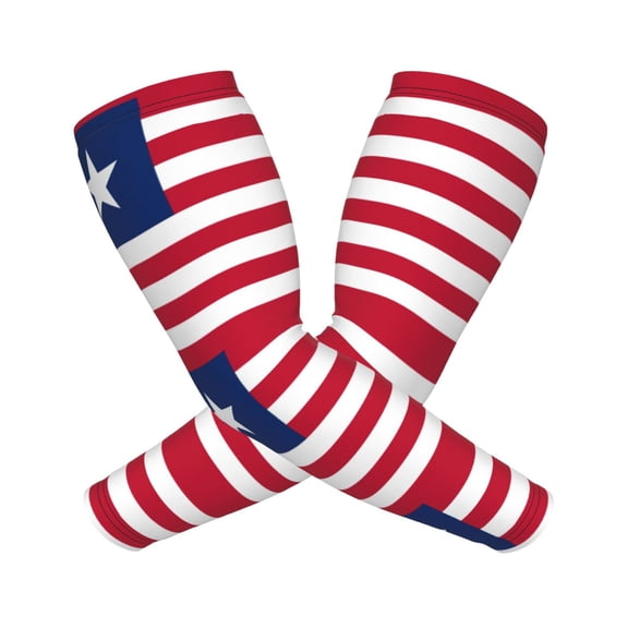 Cooling Compression Arm Sleeves Flag Of Liberia Sun Protection Sport Arm Sleeves For Men Women Baseball Basketball Running