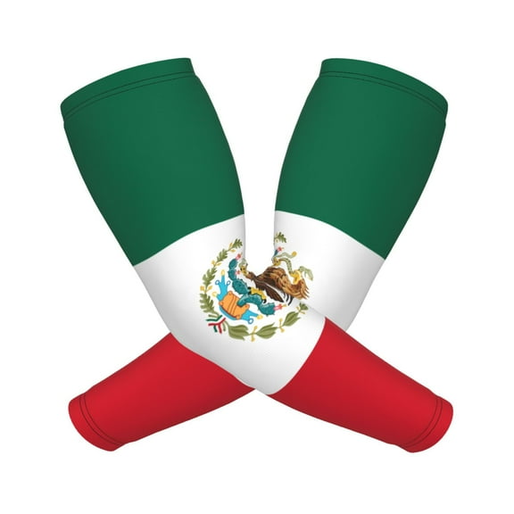 Cooling Compression Arm Sleeves Flag Of Mexico Sun Protection Sport Arm Sleeves For Men Women Baseball Basketball Running