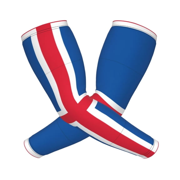 Cooling Compression Arm Sleeves Iceland Flag Sun Protection Sport Arm Sleeves For Men Women Baseball Basketball Running