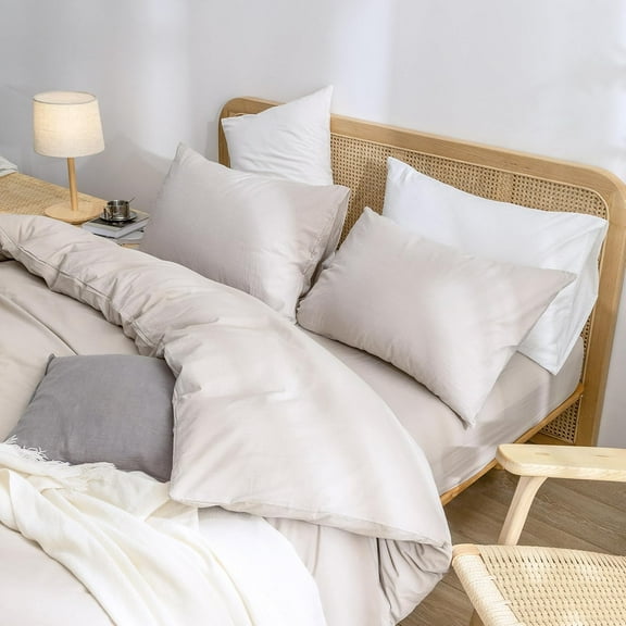 Cooling Cover for Weighted Blankets 100% Washed Cotton Linen Feel Super Soft Comfortable Chic Breathable Blanket Cover (Linen Grey, 48"x72")