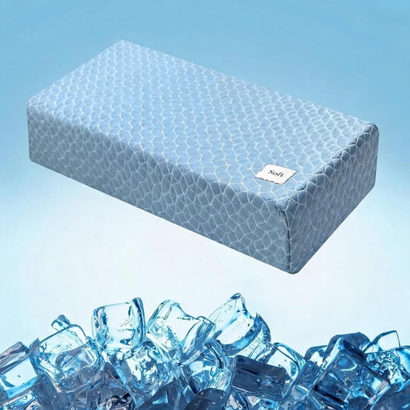 Cooling Cube Side Sleeper Pillow with Adjustable Firmness 24"x12"x6" Blue
