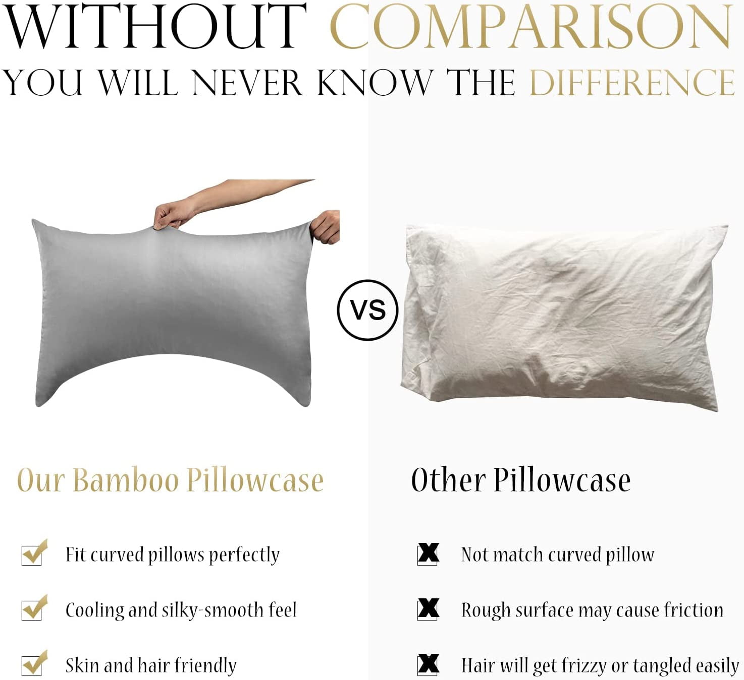 Cooling Curved Pillow Cases Rayon Derived From Bamboo Side Sleeper