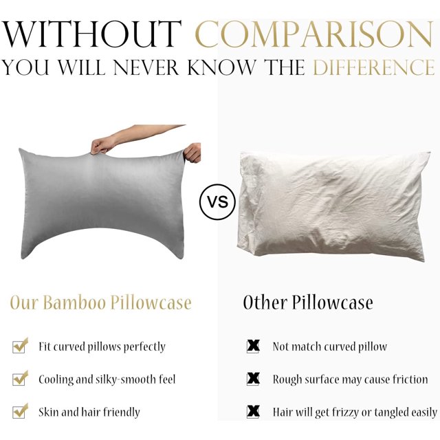 Cooling Curved Pillow Cases Rayon Derived From Bamboo Side Sleeper