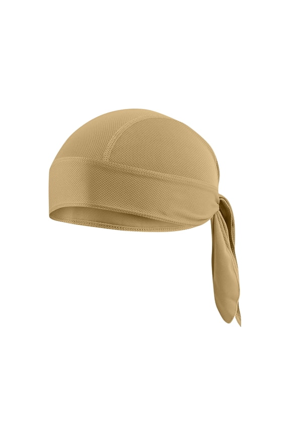 Cooling Do Rag Skull Cap Helmet Liner, Sweat Head Wraps Bandanas for Men Running Cycling Motorcycle Light Brown One Size