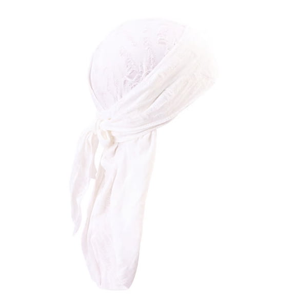 Cooling Do Rags Skull Cap Helmet Liner, Soft Breathable Sweat Head Wraps Bandanas for Men Running Cycling Motorcycle, White One Size