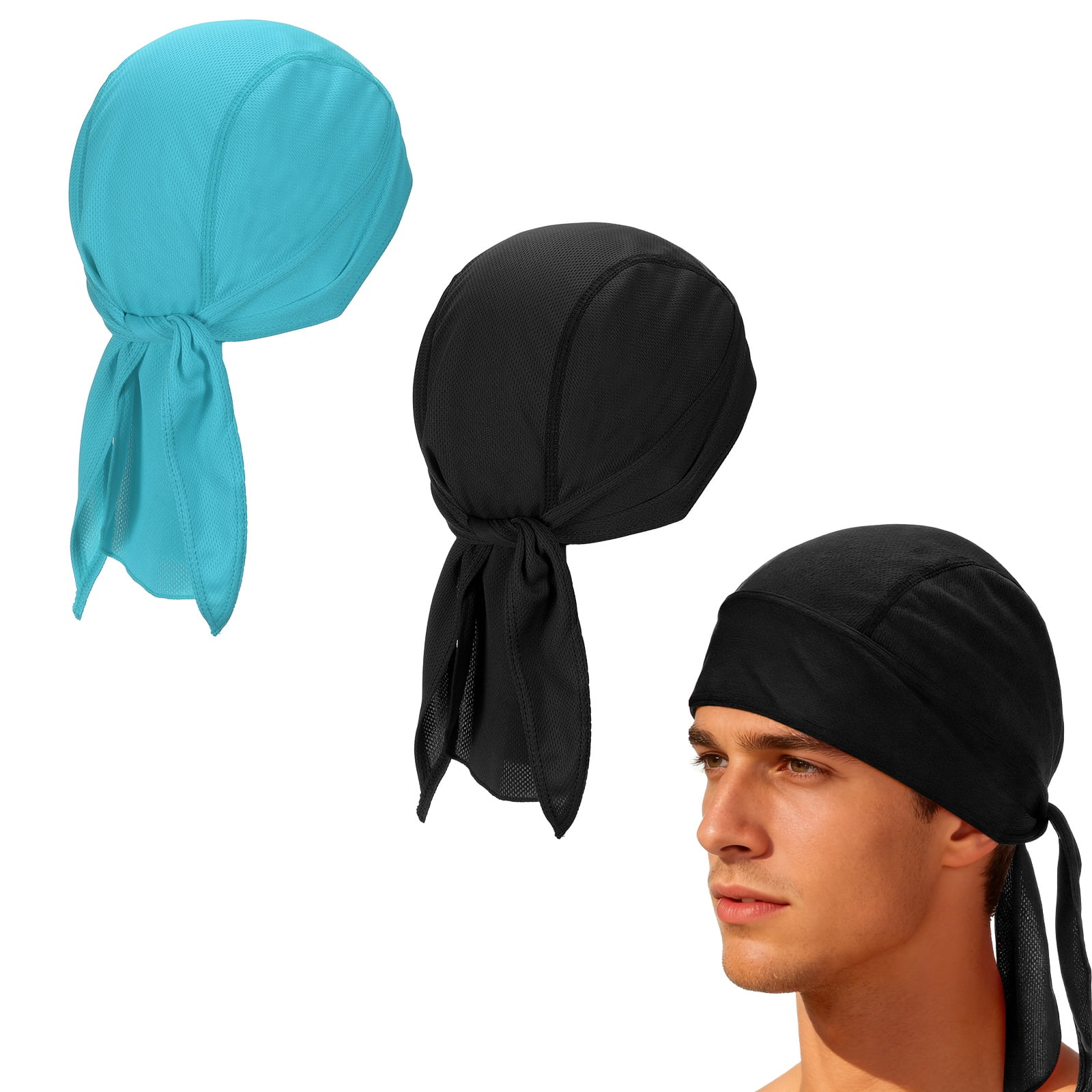 Cooling Do Rags Sweat Wicking, Solid Skull Caps Rag Breathable ...