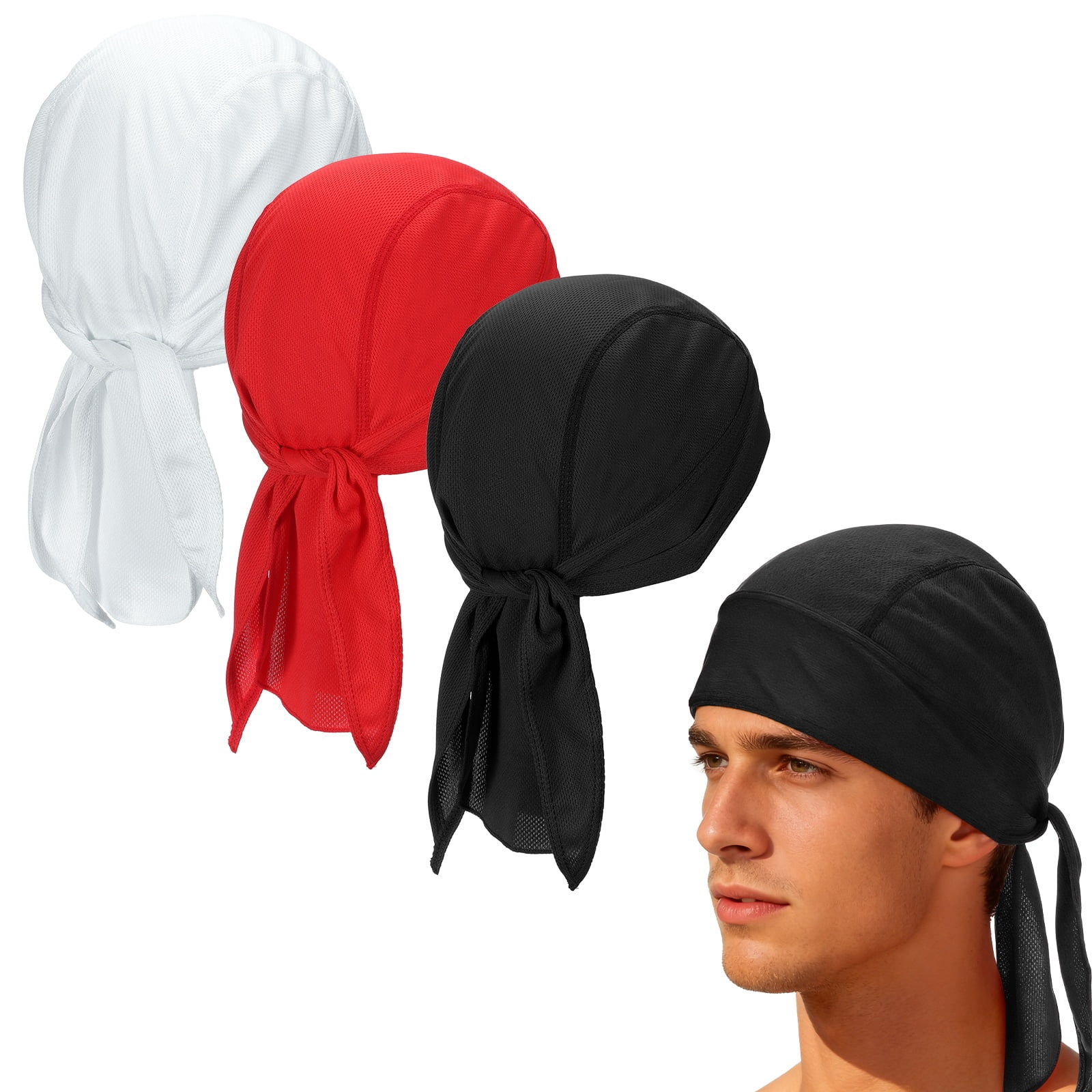 Cooling Do Rags Sweat Wicking, Solid Skull Caps Rag Breathable ...