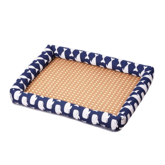 Cooling Dog Bed Dog Cooling Bed Breathable Rattan Woven Summer Cool Pet Bed Non Slip Bite Resistant Rest Pad for Indoor and Outdoor Use Single Pack