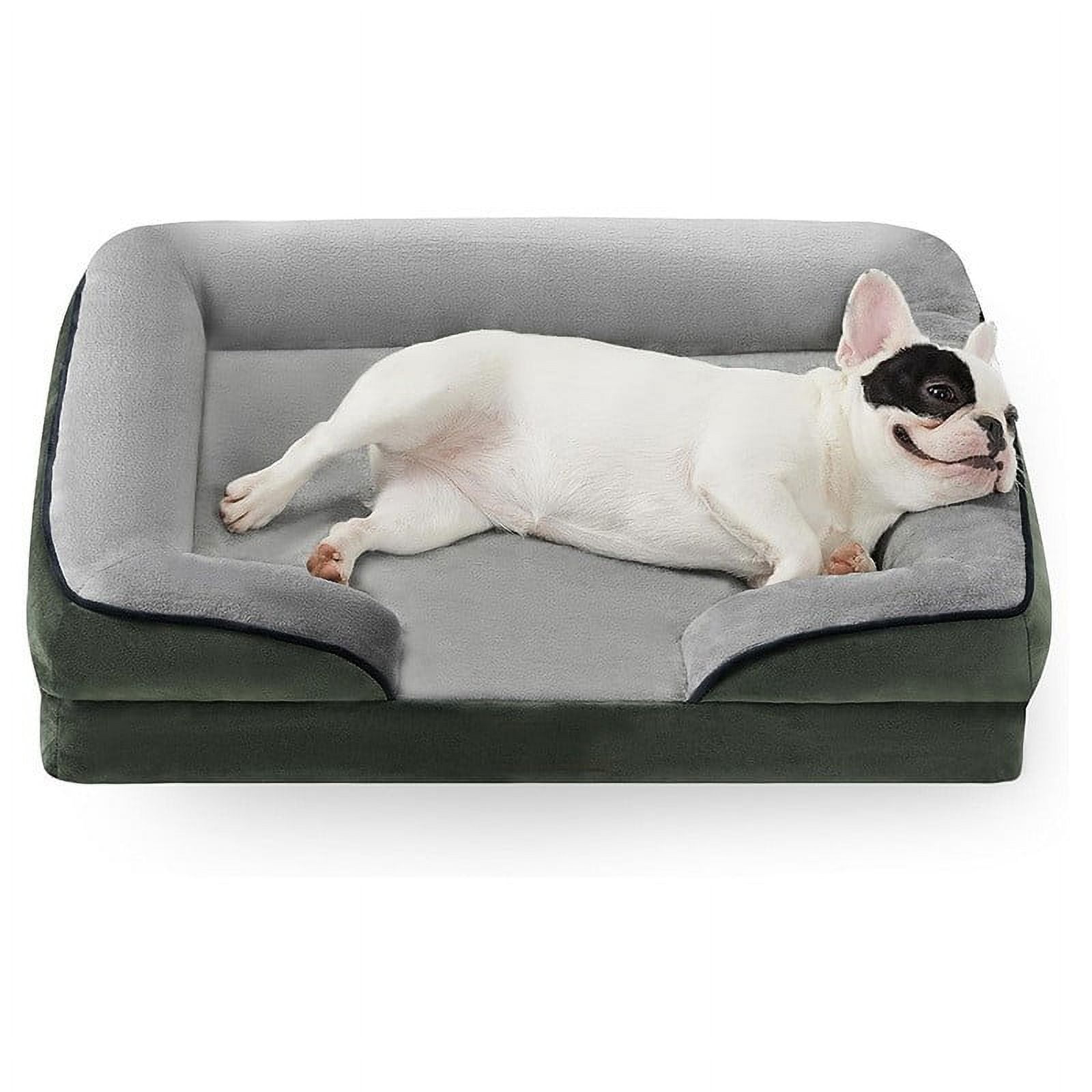 Cooling Dog Bed Memory Foam, Waterproof Dog Bed for Extra Large Dogs, Orthopedic Jumbo Breed Dog Bed with Bolster & Removable Cover